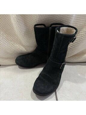 UGG Australia Women’s Black Shearling Mid-Calf Boots Size US 8